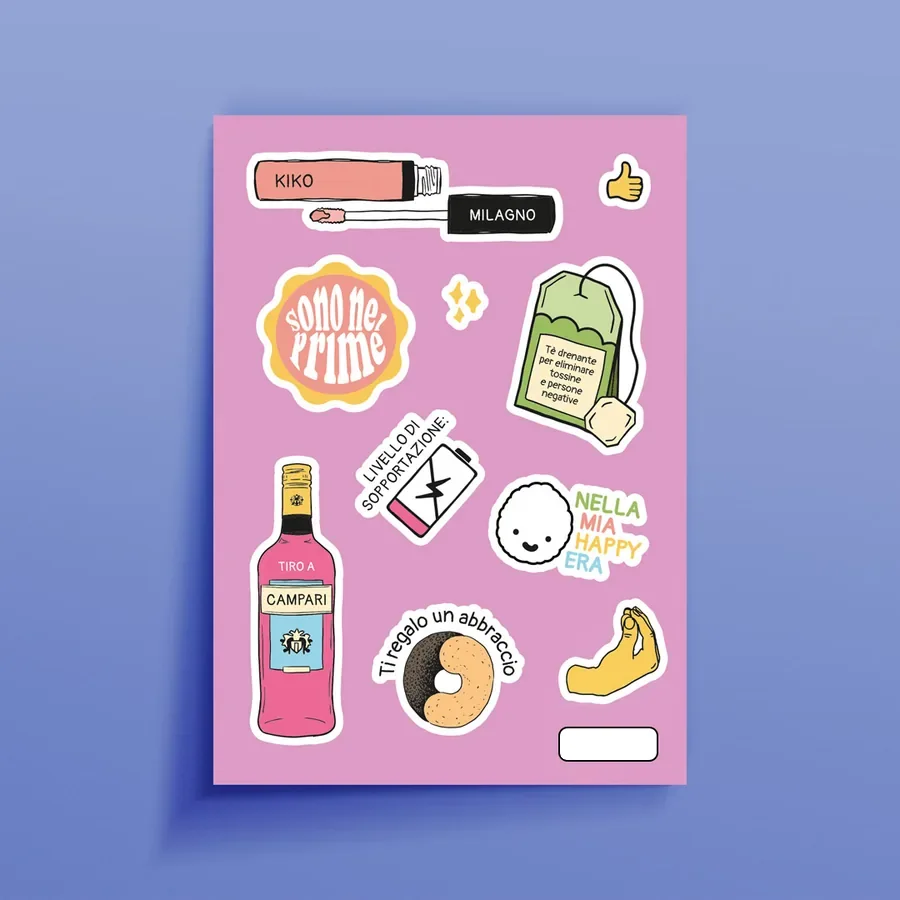 Foglio di Sticker Creativi rosa