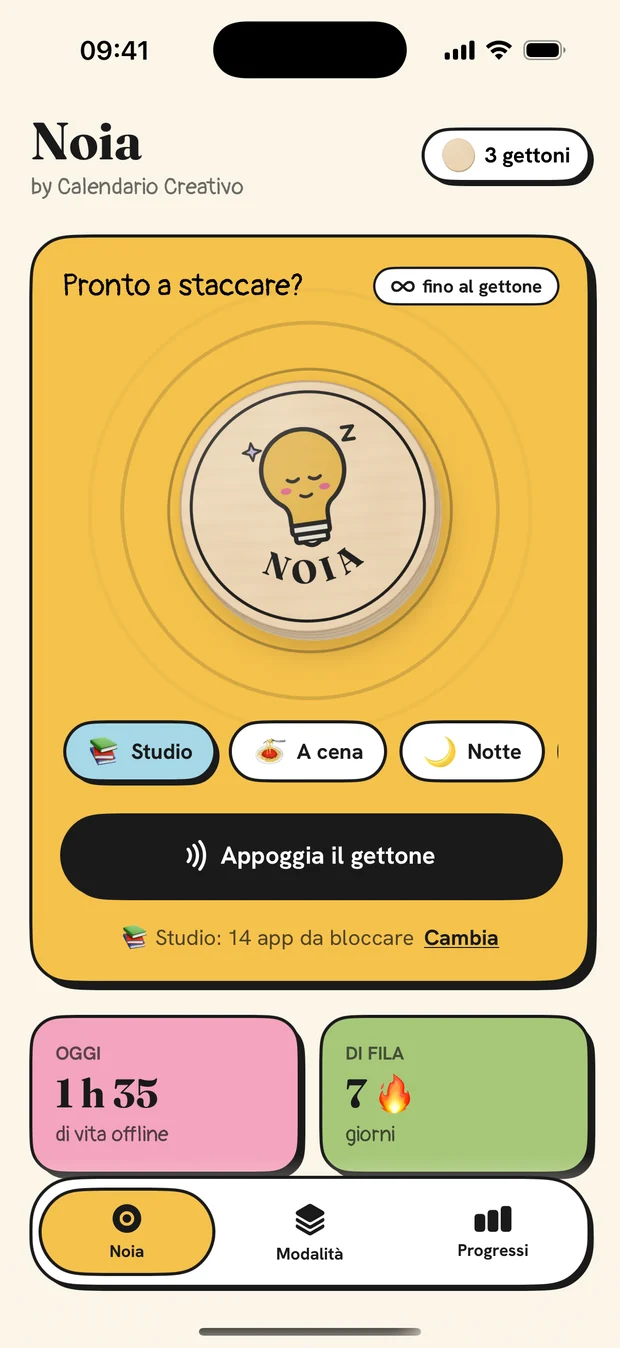 Schermata dell'app Noia: La tua base