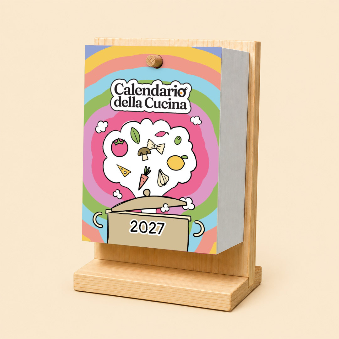 Calendario della Cucina 2027, calendario completo con base in legno
