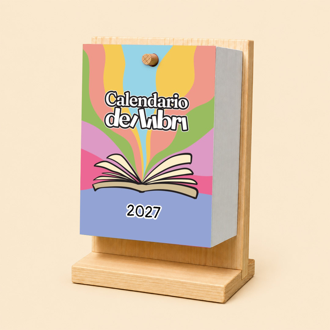 Calendario dei Libri 2027, calendario completo con base in legno