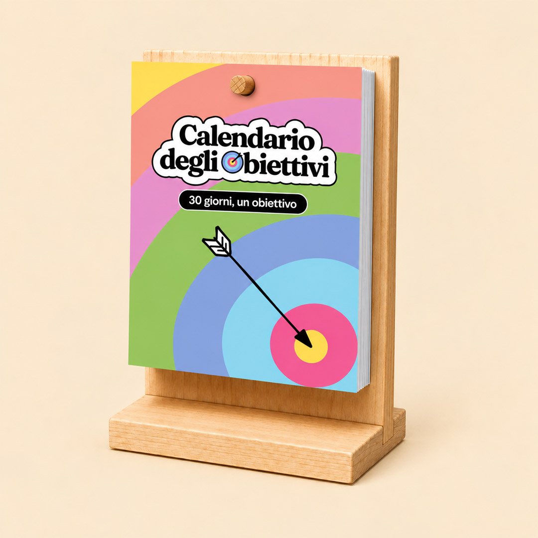 Calendario degli Obiettivi da 30 giorni, calendario completo con base in legno